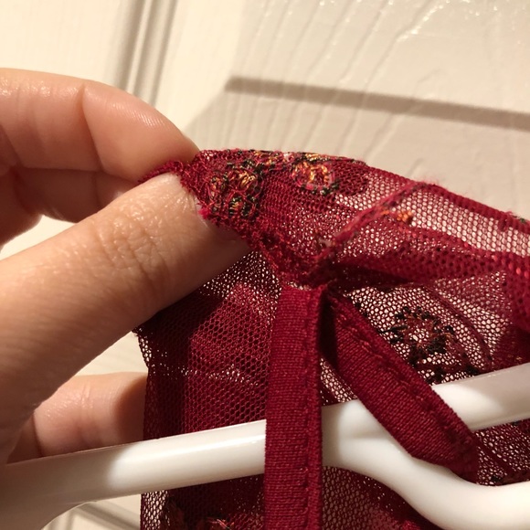 Beautiful Burgundy Floral Dress - Picture 4 of 4